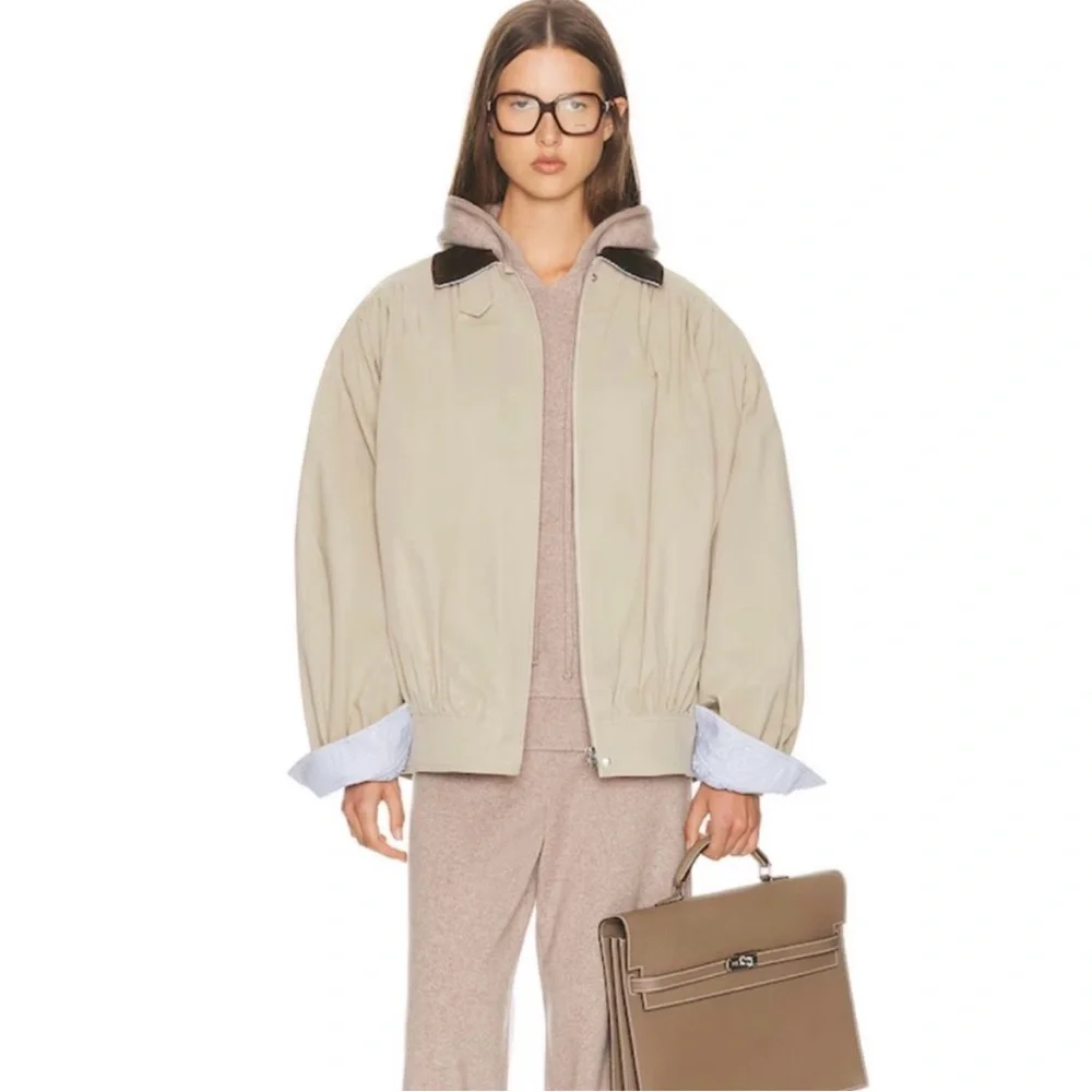 Helsa NWOT The Shirred Bomber Jacket With Corduroy Collar - Picture 9 of 15